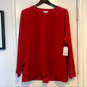 Red Velour Sweatshirt